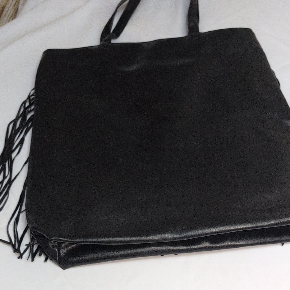 Victoria's Secret Black Tote with Fringe - Picture 3 of 9